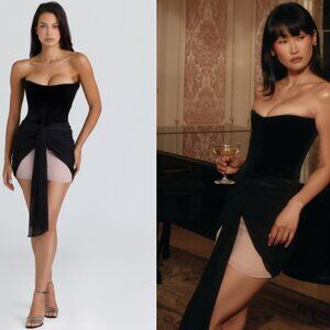 Clara black & blush chiffon mini dress - limited edition (2 Inches Longer)